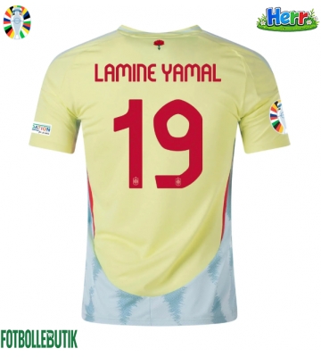 Spanien Lamine Yamal #19 Bortatröja EM 2024 Kortärmad